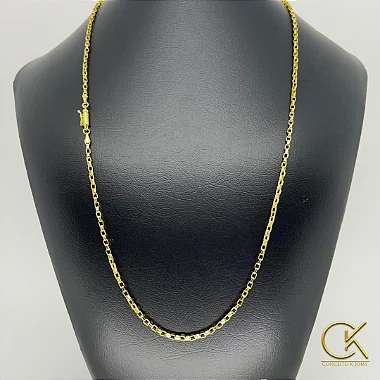 Corrente Cartier Elo Chapado 2,5mm - Fecho Canhão - 60 ou 70cm - Banhada a Ouro 18k; conceitokjoias.com.br